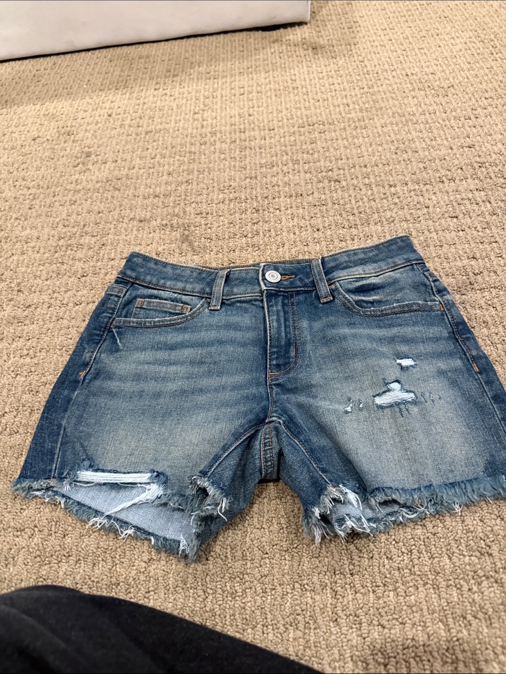 SO Distressed Blue Denim Jean Shorts